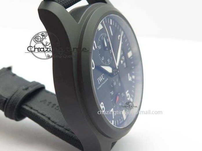 MIROTIME 0412 EasyCare Pilot Chrono IW388001 Real Ceramic ZF 1:1 Best Edition On Black Nylon Strap A 7279